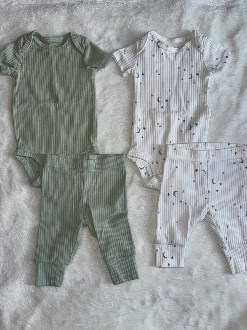 2 carters ribbed baby outfits
